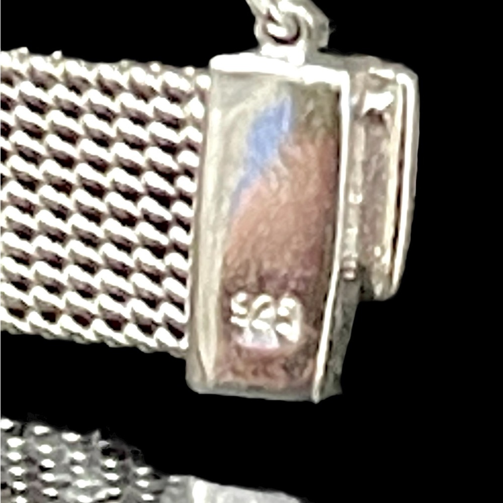 925 Sterling silver sliding heart charm bracelet with double clasp - Picture 4 of 5